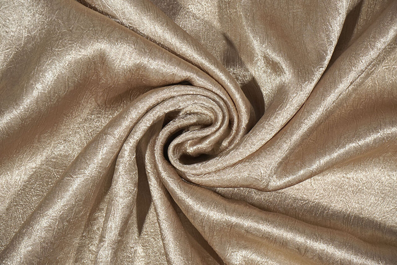 Crêpe Froissé Satin Taupe Clair