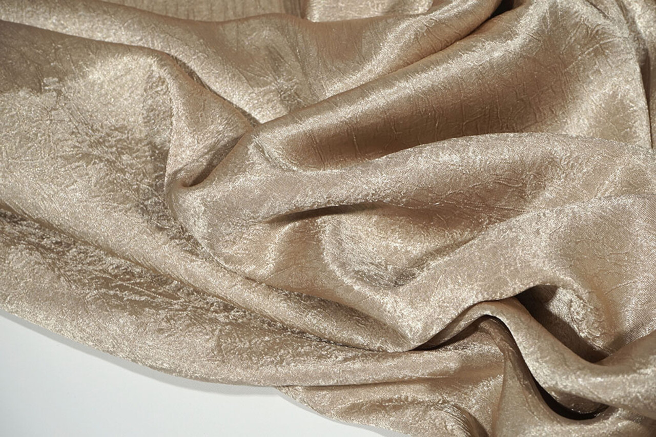Crêpe Froissé Satin Taupe Clair