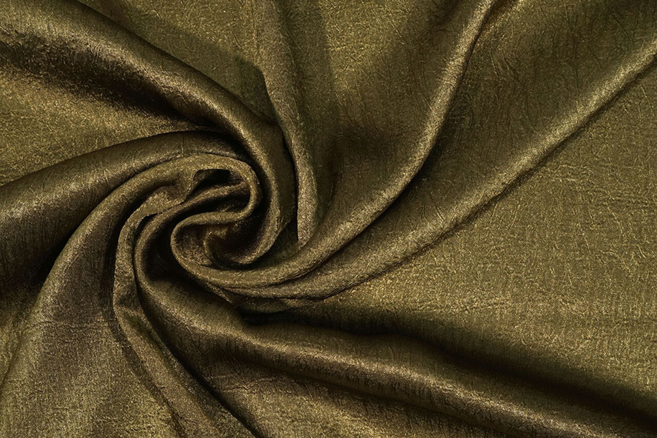 Crinkle Satin Khaki Green