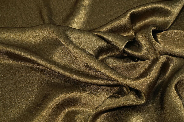Crinkle Satin Khaki Green