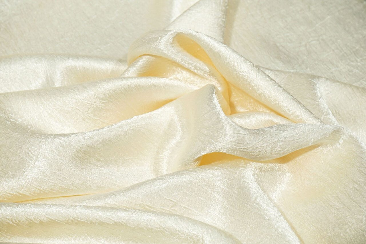 Crêpe Froissé Satin Crème Crêpe Froissé Satin Crème