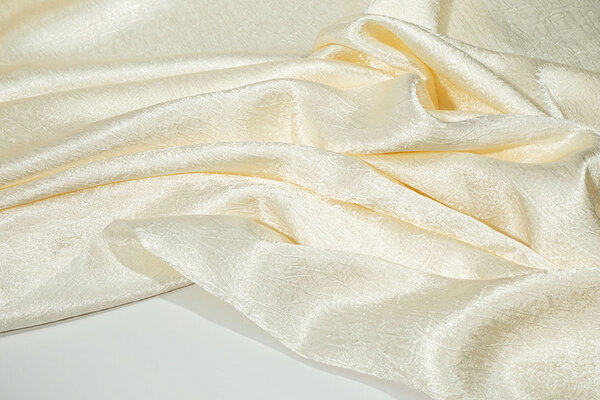 Crêpe Froissé Satin Crème Crêpe Froissé Satin Crème