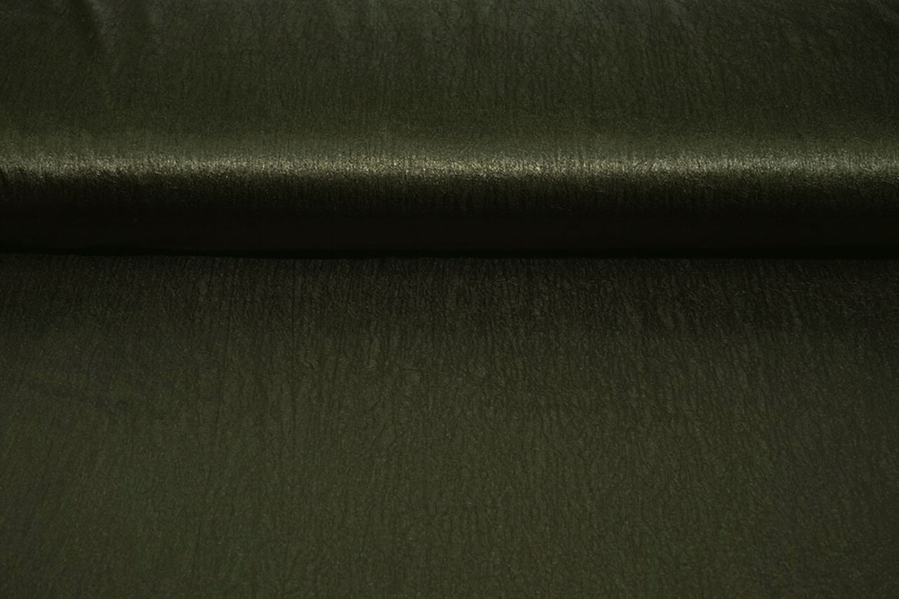 Crêpe Froissé Satin Foncé Vert Militaire Crêpe Froissé Satin Foncé Vert Militaire