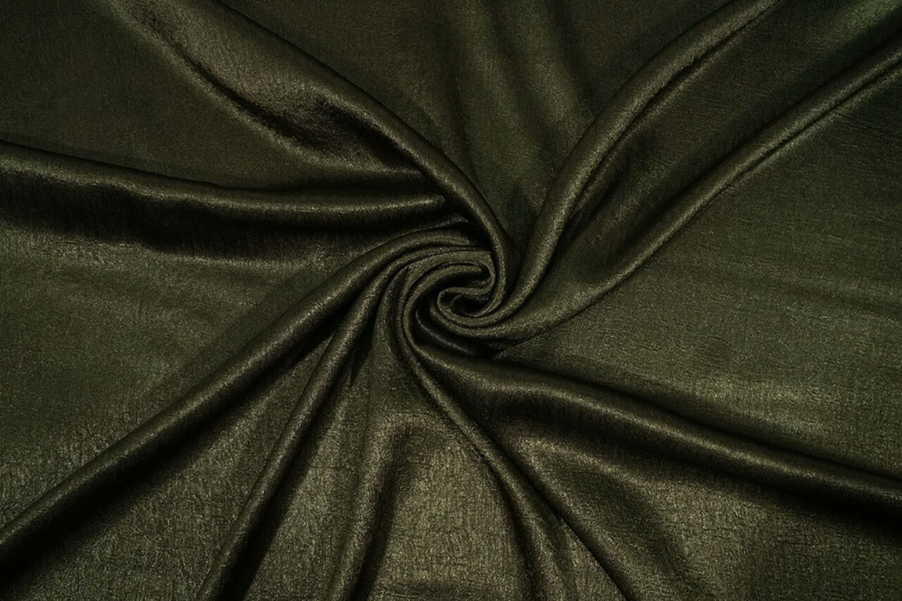 Crinkle Satin Dark Army Green Crinkle Satin Dark Army Green