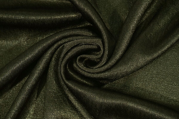 Crêpe Froissé Satin Foncé Vert Militaire Crêpe Froissé Satin Foncé Vert Militaire