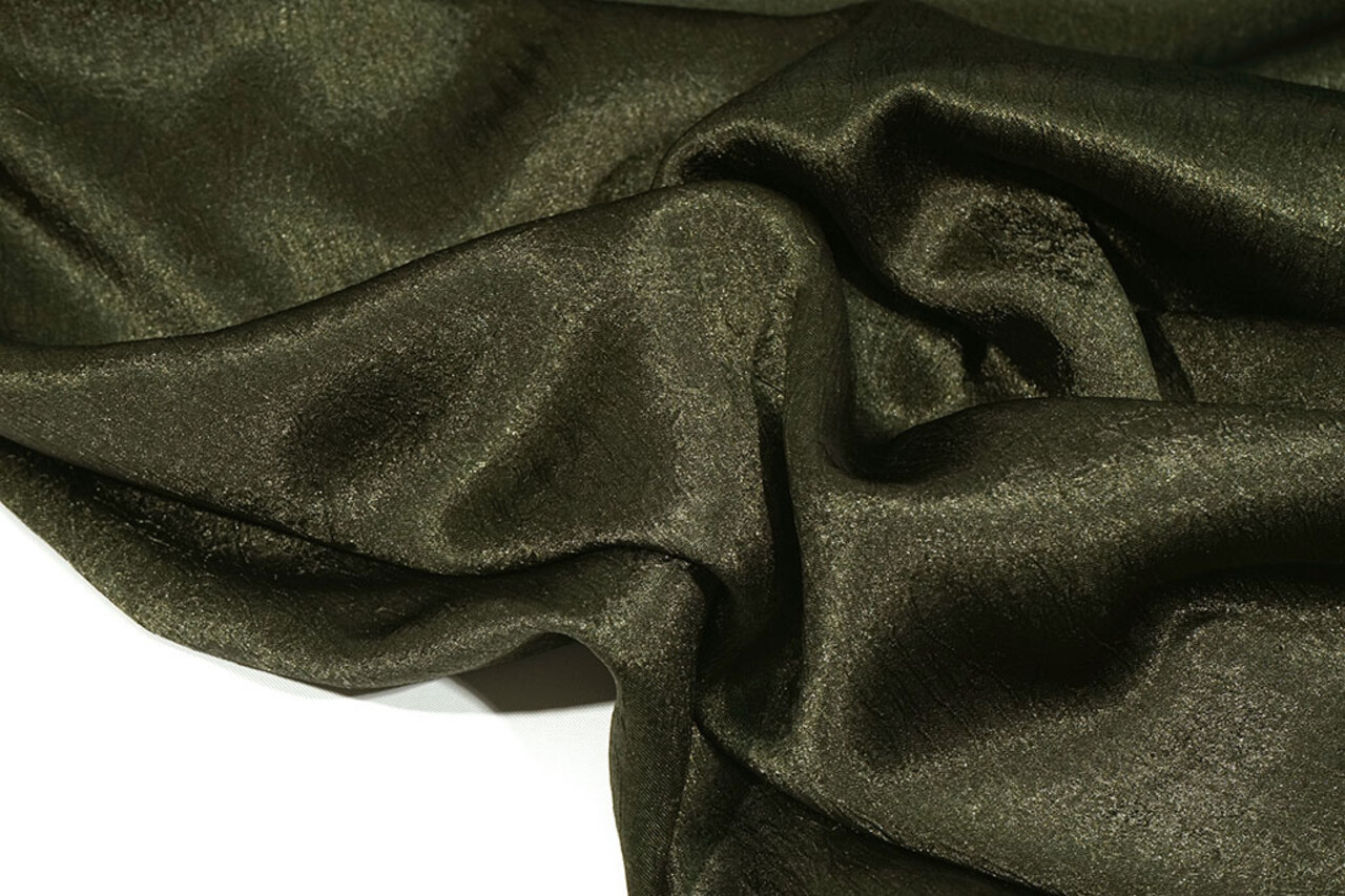Crinkle Satin Dark Army Green Crinkle Satin Dark Army Green