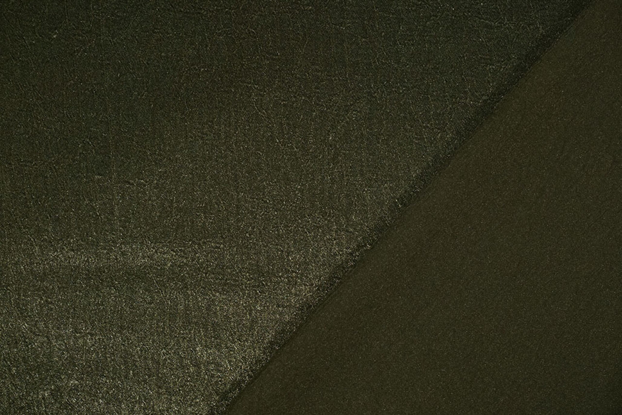 Crêpe Froissé Satin Foncé Vert Militaire Crêpe Froissé Satin Foncé Vert Militaire