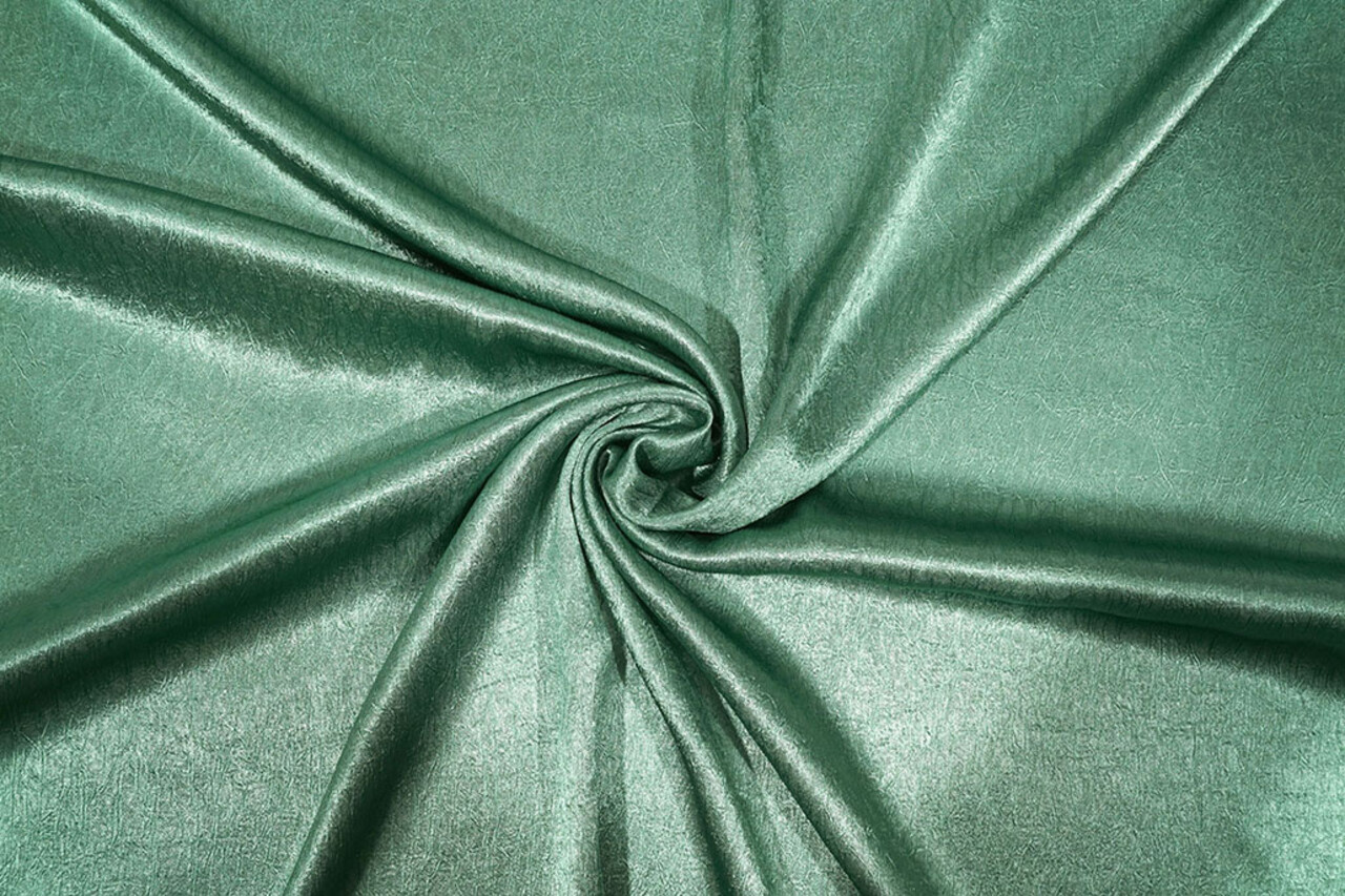 Effetto Stropicciato Raso Jade Verde Effetto Stropicciato Raso Jade Verde