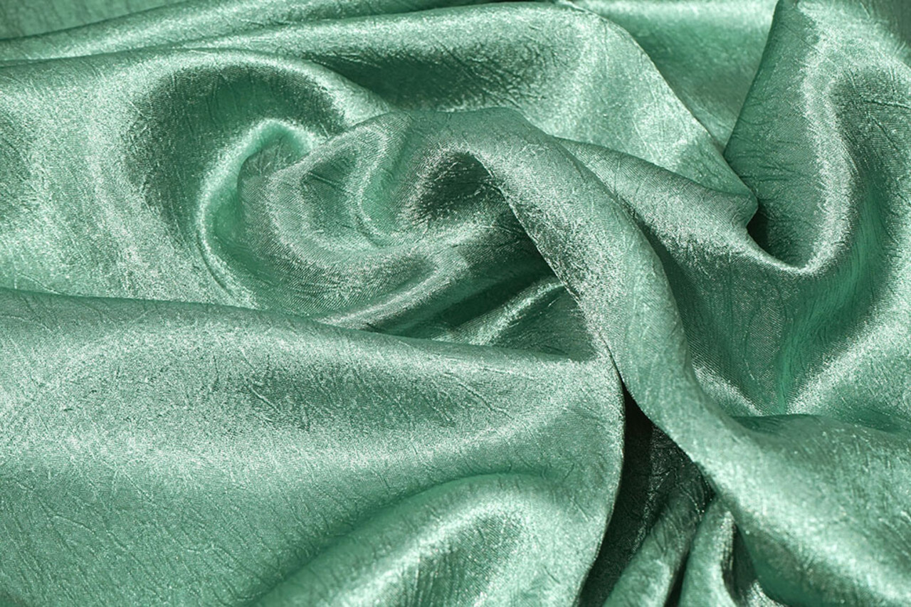Crinkle Satin Jade Green