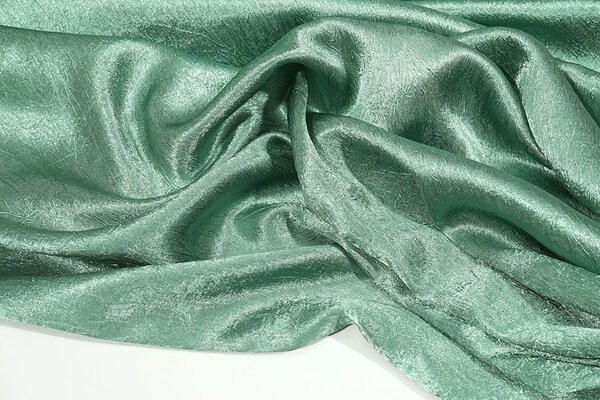 Crêpe Froissé Satin Jade Vert