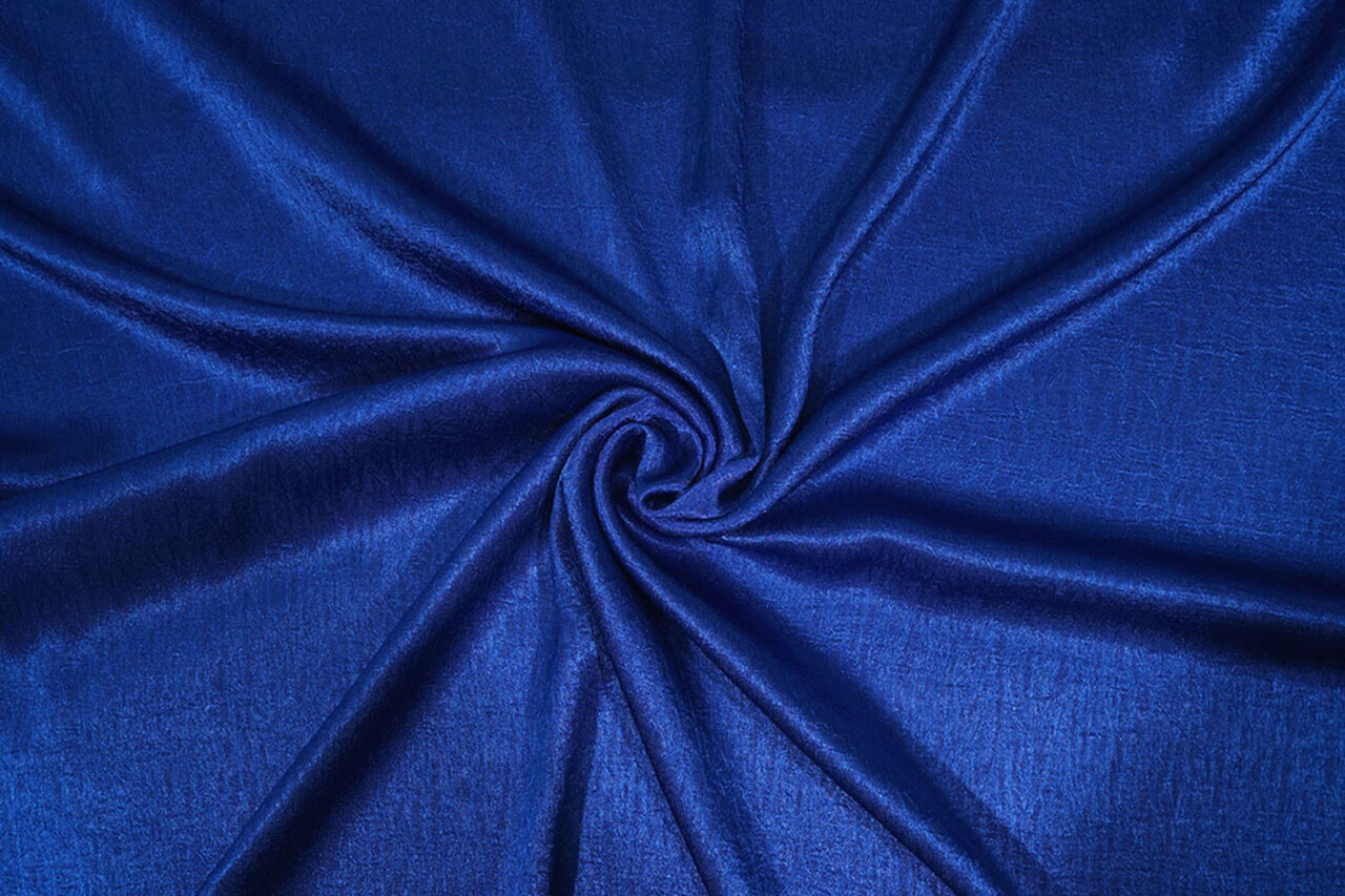 Crinkle Satin Cobalt Blue