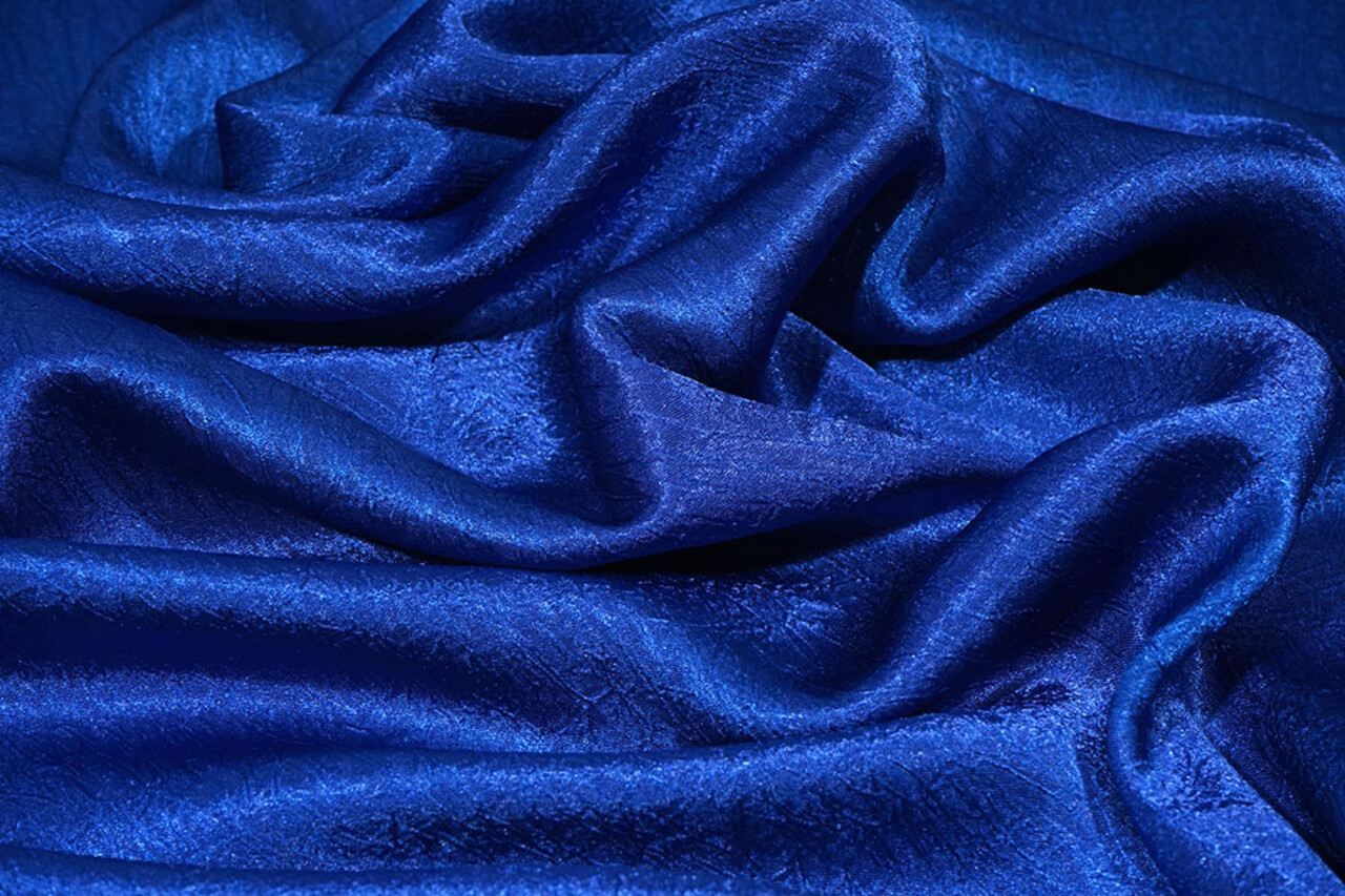 Crêpe Froissé Satin Bleu Cobalt Crêpe Froissé Satin Bleu Cobalt