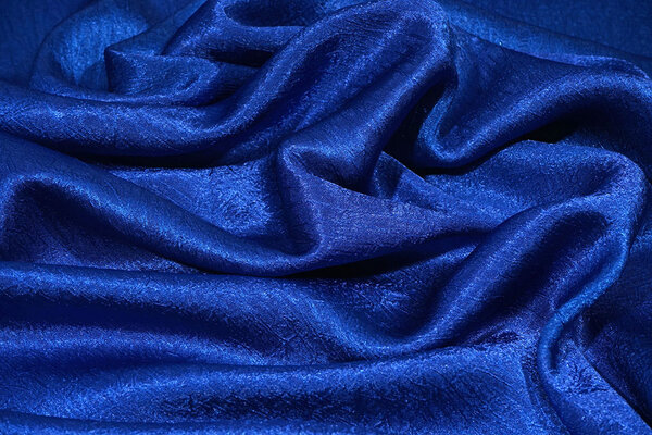 Effetto Stropicciato Raso Blu Cobalto Effetto Stropicciato Raso Blu Cobalto
