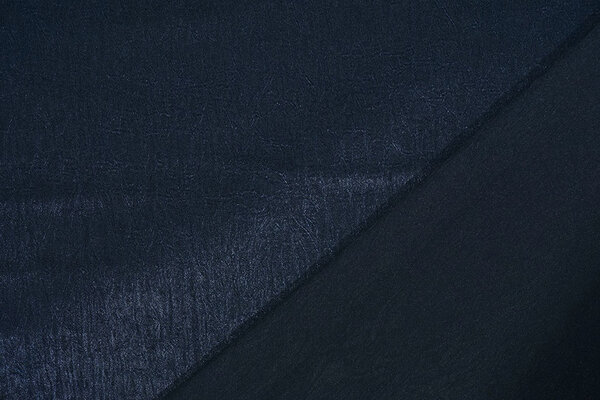 Crêpe Froissé Satin Bleu Marine