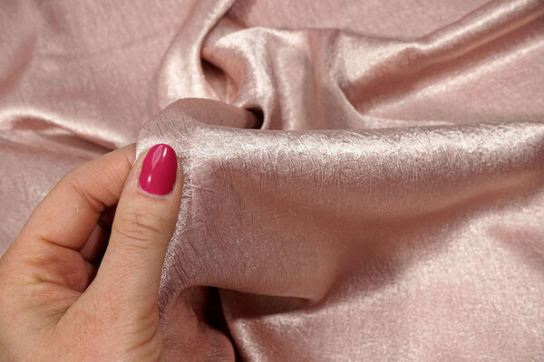Crêpe Froissé Satin Rose Poudré