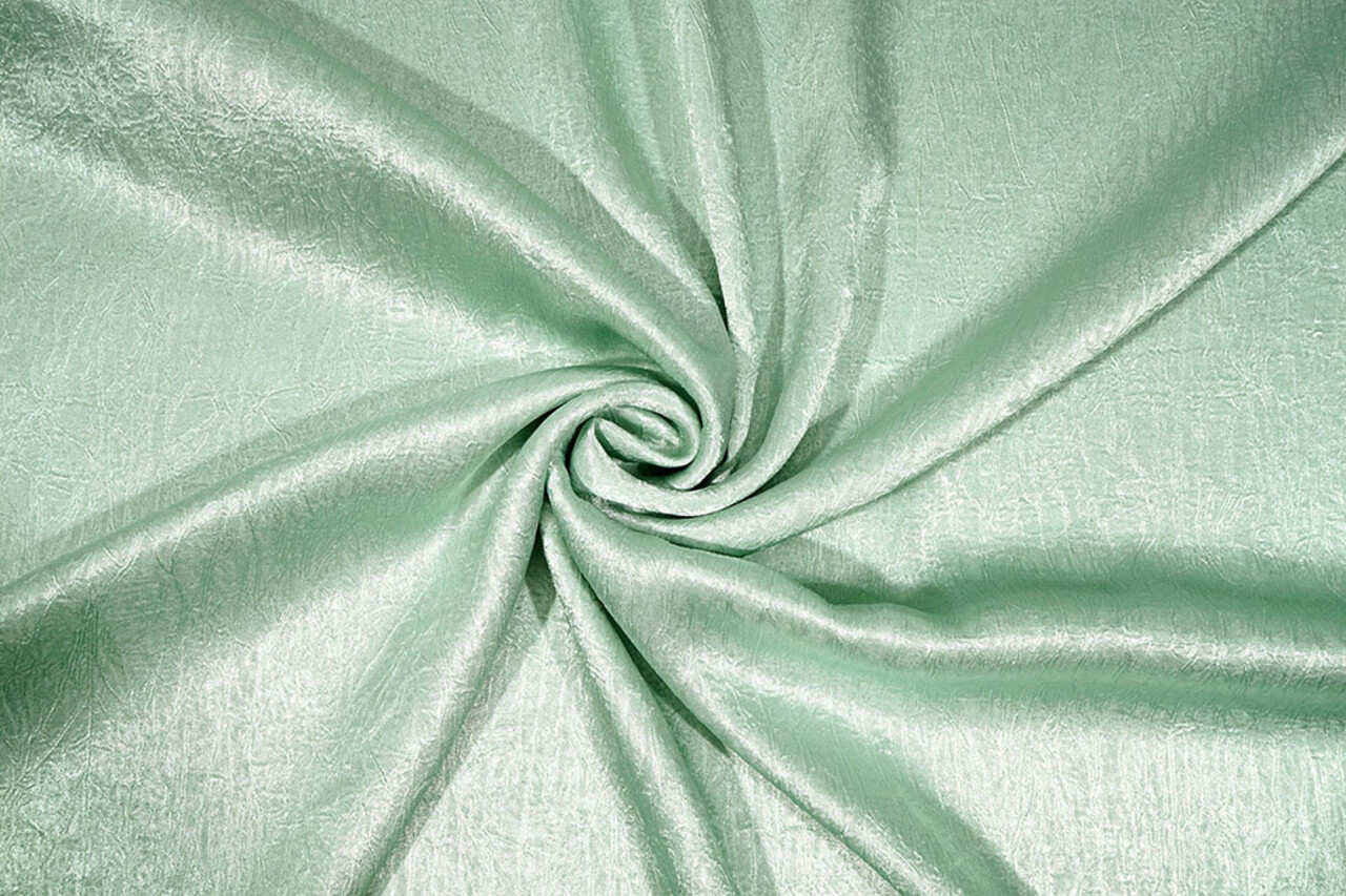 Crêpe Froissé Satin Vert Ancien Clair