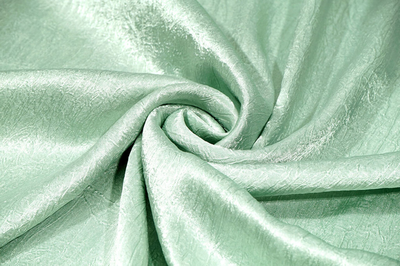 Crêpe Froissé Satin Vert Ancien Clair