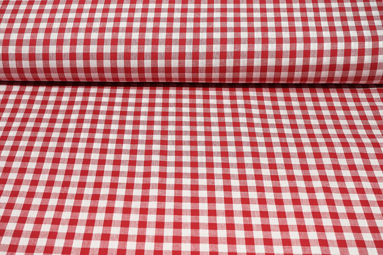 Katoenen Boerenbont Ruit 1 cm Rood