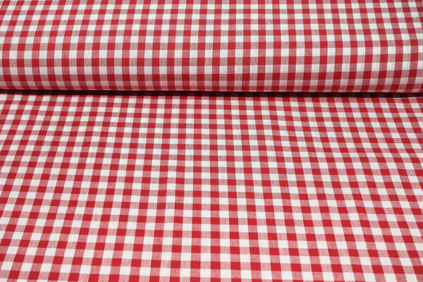 Cotton Gingham Check 1 cm Red