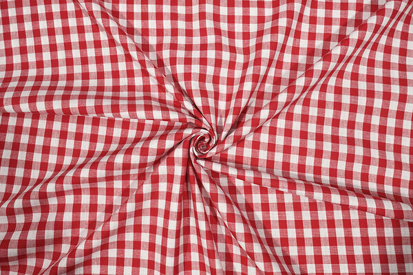 Katoenen Boerenbont Ruit 1 cm Rood