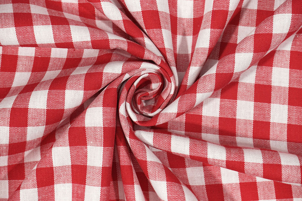 Cotton Gingham Check 1 cm Red