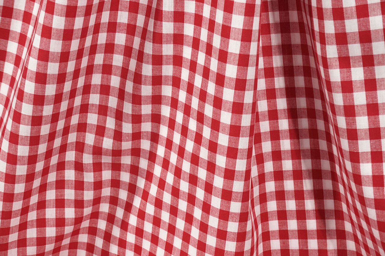 Cotton Gingham Check 1 cm Red