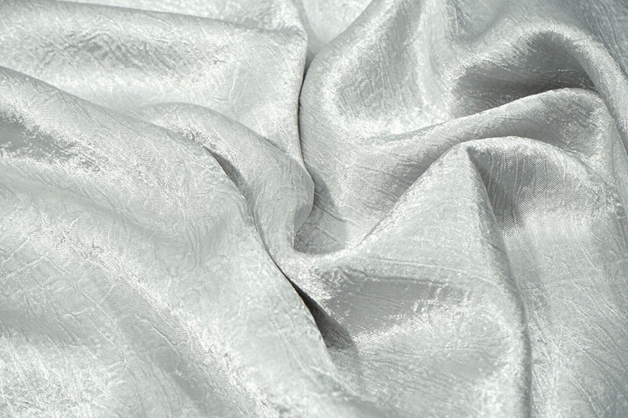 Crinkle  Satin Silber Grau