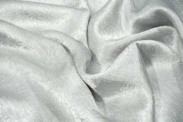 Crêpe Froissé Satin Argent Gris