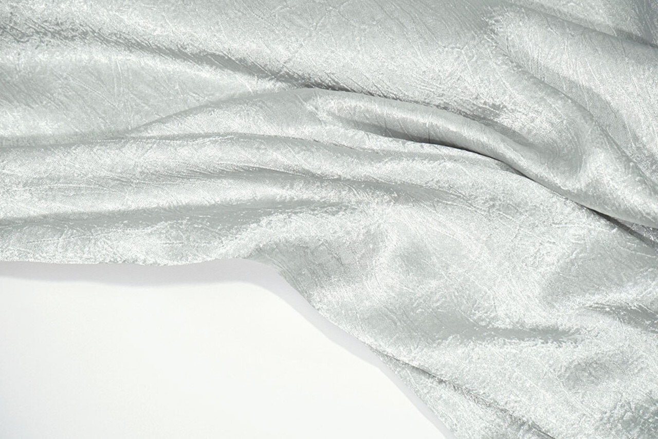 Crinkle  Satin Silber Grau