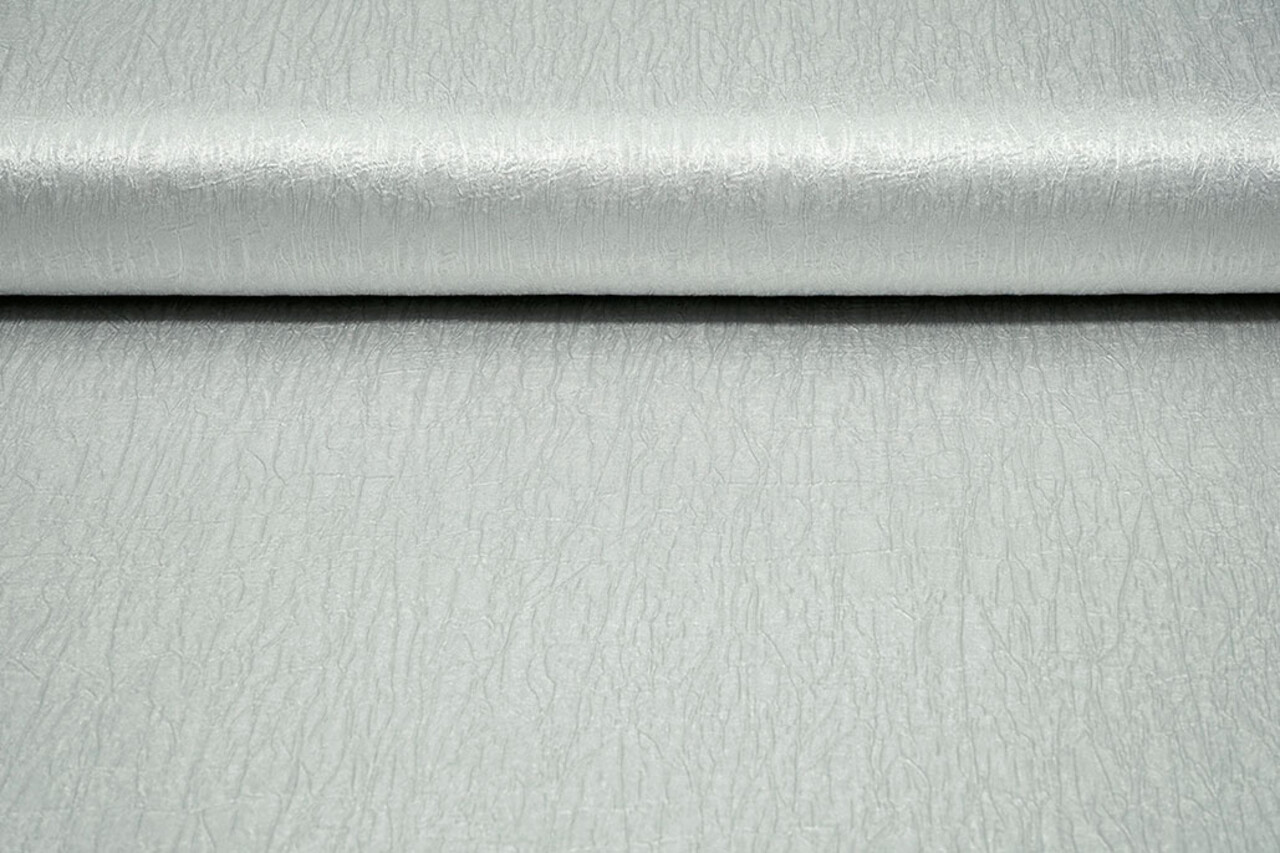 Crinkle  Satin Silber Grau