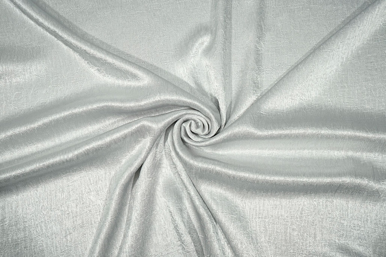 Crinkle  Satin Silber Grau