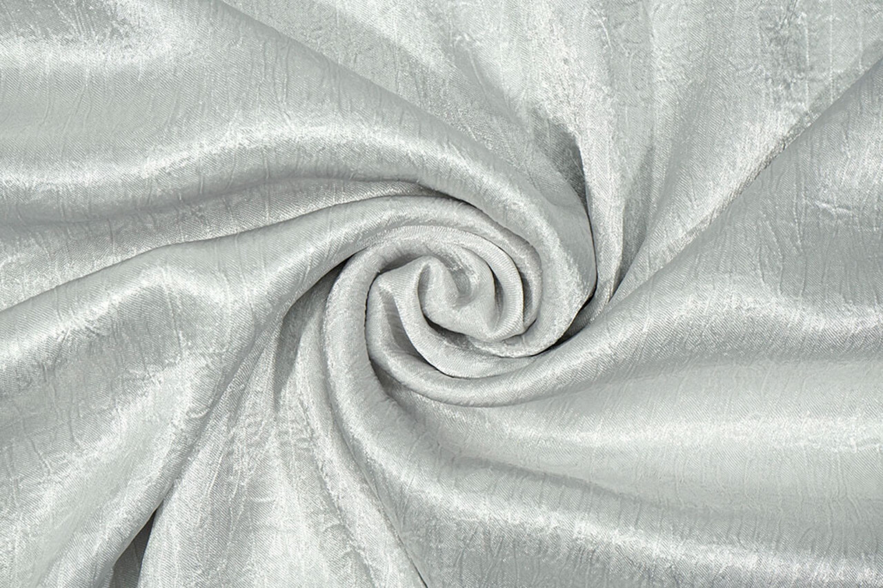 Crêpe Froissé Satin Argent Gris