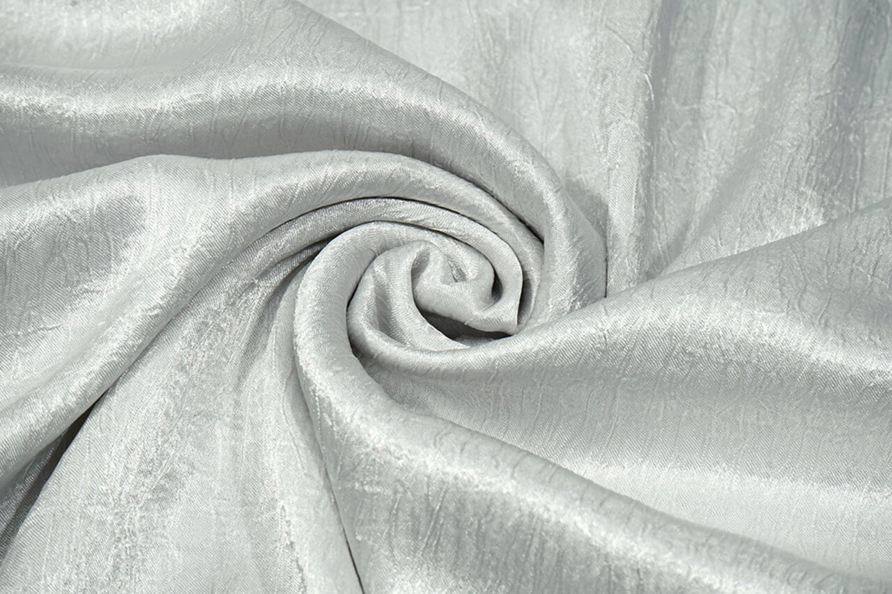 Crinkle  Satin Silber Grau