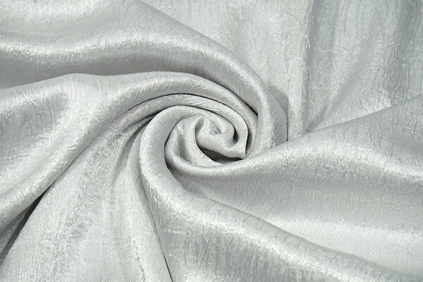 Crinkle  Satin Silber Grau