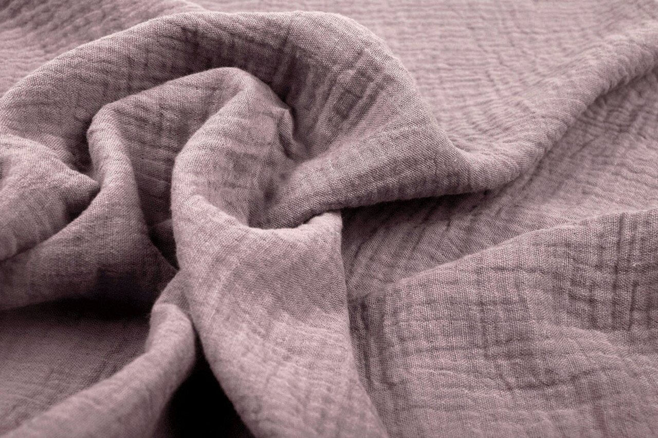 Oeko-Tex® Coton Double Gaze Tissu Ancien Lilas Oeko-Tex® Coton Double Gaze Tissu Ancien Lilas