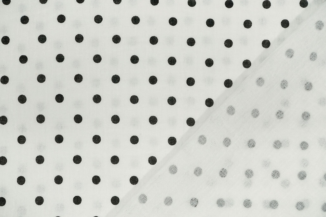 Oeko-Tex® Muselina Puntos Blanco Negro Oeko-Tex® Muselina Puntos Blanco Negro