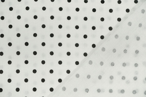 Oeko-Tex® Coton Double Gaze Pois Blanc Noir Oeko-Tex® Coton Double Gaze Pois Blanc Noir
