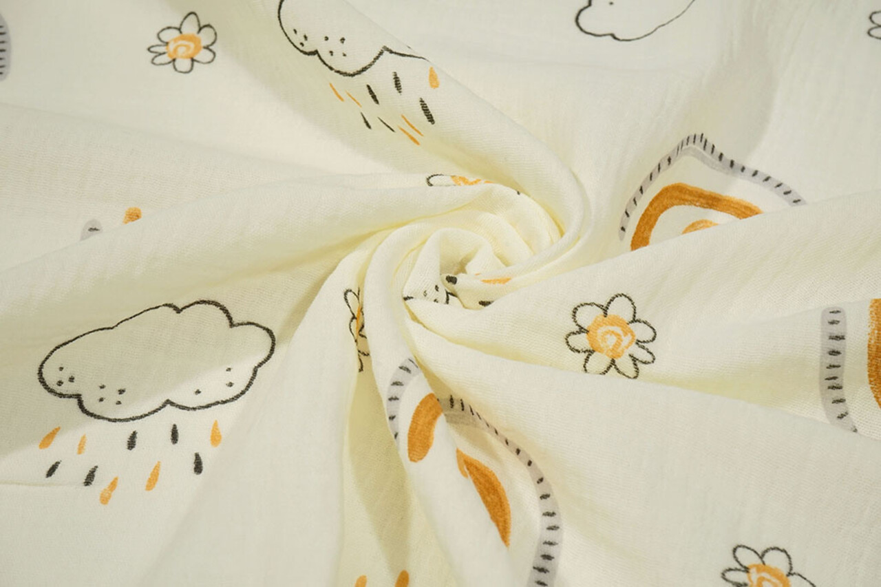 Oeko-Tex® Mussola Arcobaleno Nuvolette Oeko-Tex® Mussola Arcobaleno Nuvolette