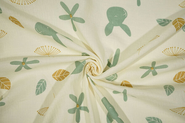 Oeko-Tex®  Baumwoll Musselin Florabun