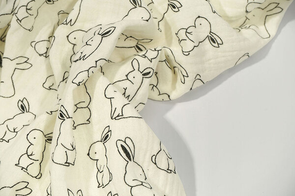 Oeko-Tex®  Baumwoll Musselin Fluffle Kaninchen Oeko-Tex®  Baumwoll Musselin Fluffle Kaninchen