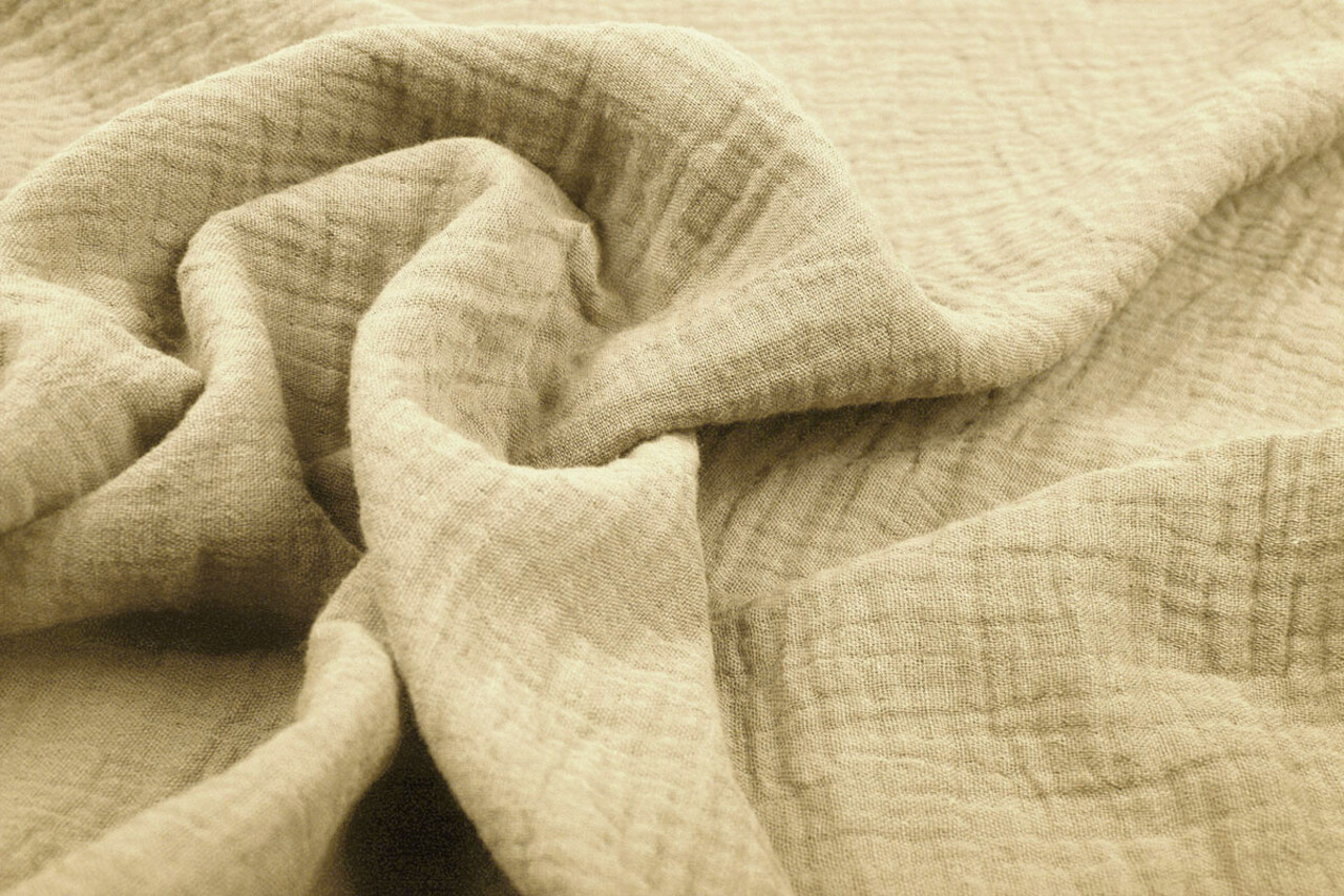 Oeko-Tex® Coton Double Gaze Tissu Sable Oeko-Tex® Coton Double Gaze Tissu Sable