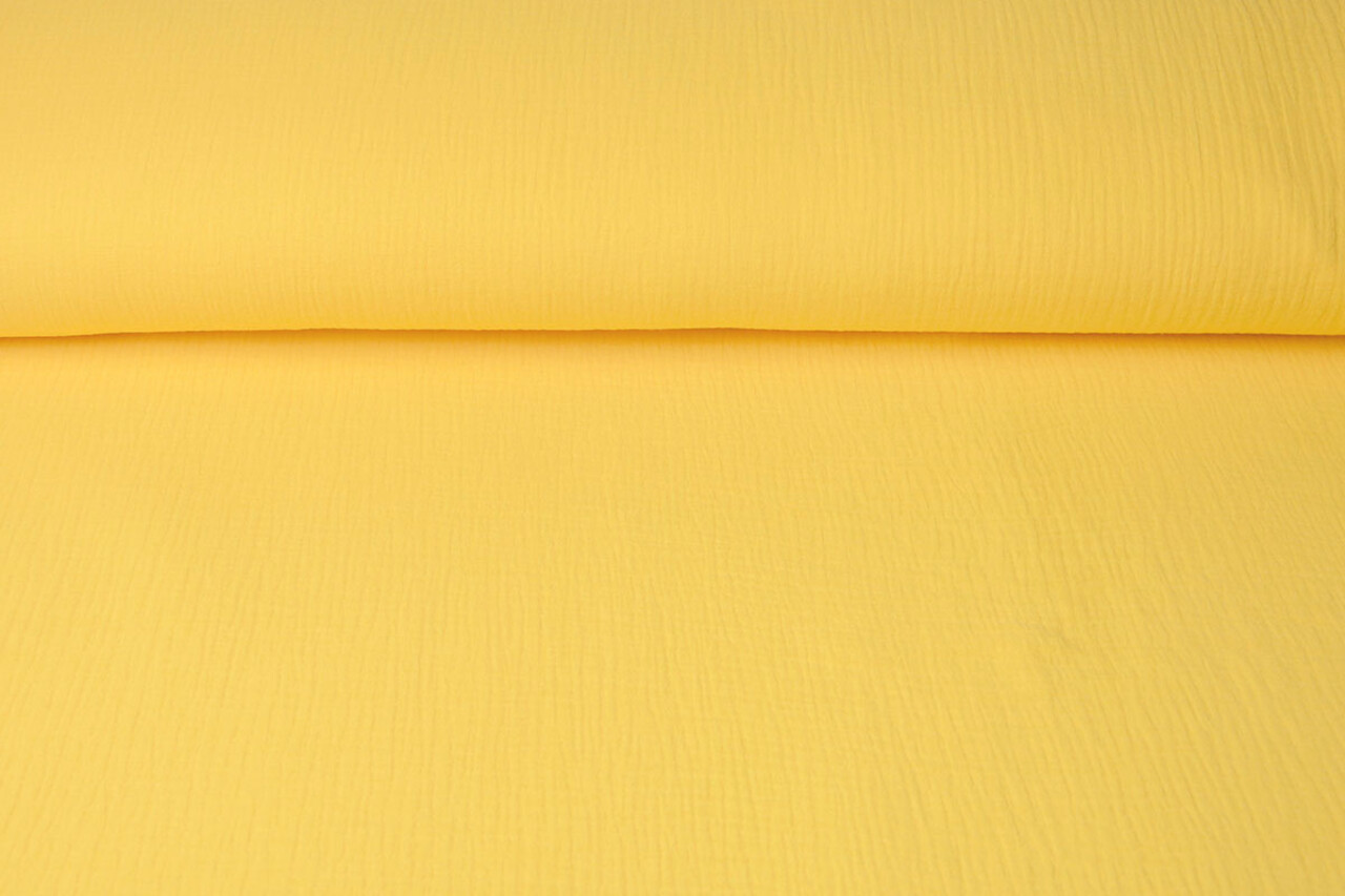 Oeko-Tex® Coton Double Gaze Tissu Jaune Oeko-Tex® Coton Double Gaze Tissu Jaune