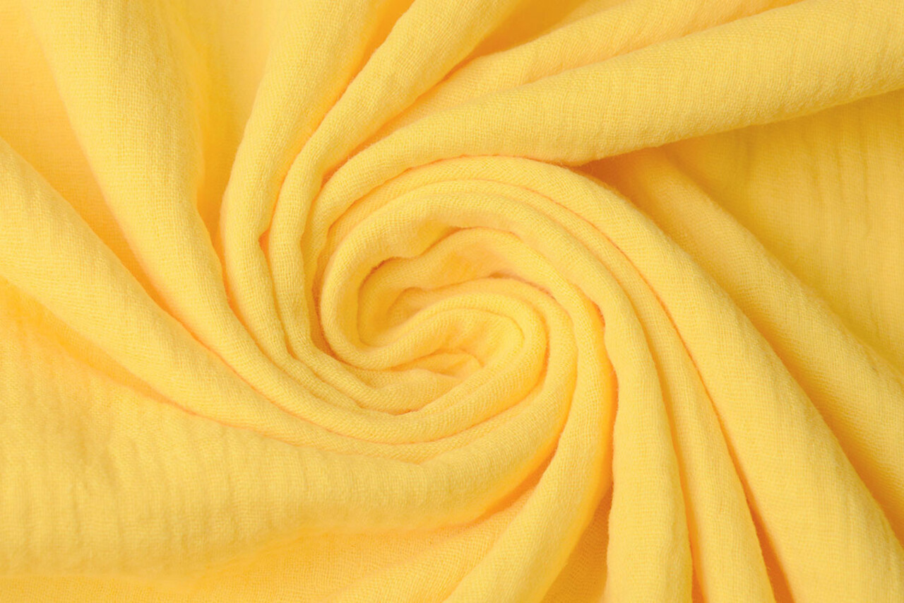 Oeko-Tex® Tessuto di Mussola Giallo Oeko-Tex® Tessuto di Mussola Giallo