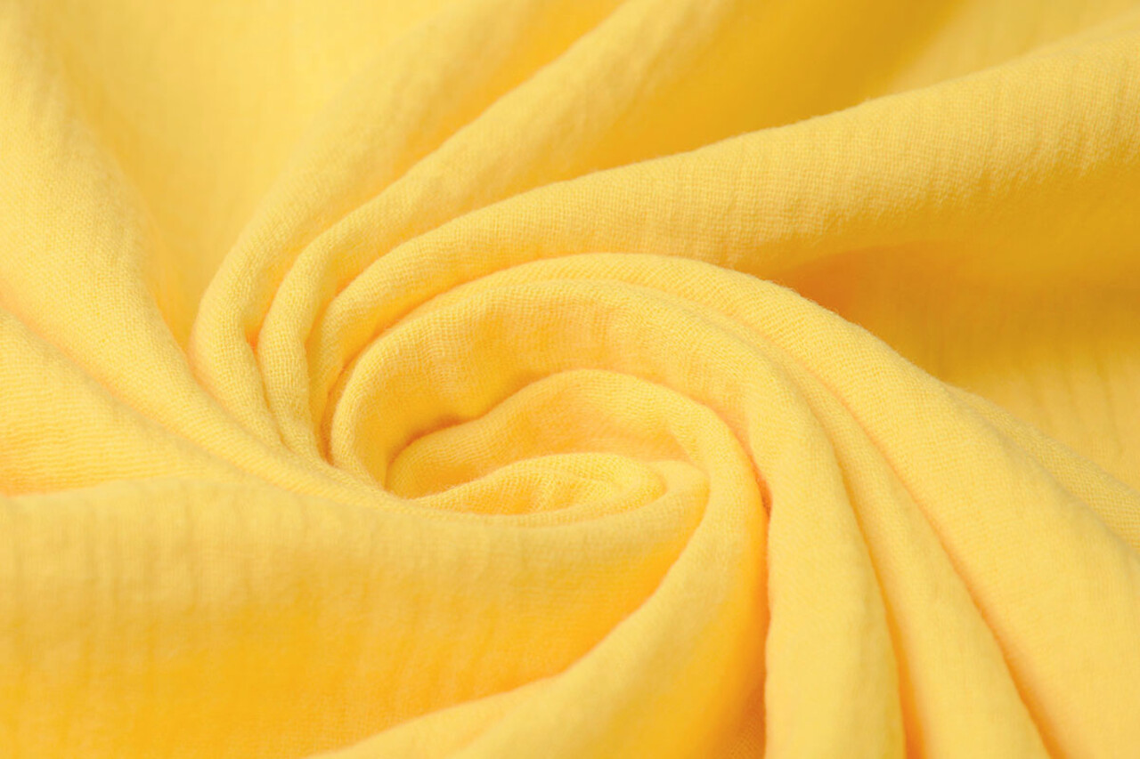 Oeko-Tex® Tessuto di Mussola Giallo Oeko-Tex® Tessuto di Mussola Giallo