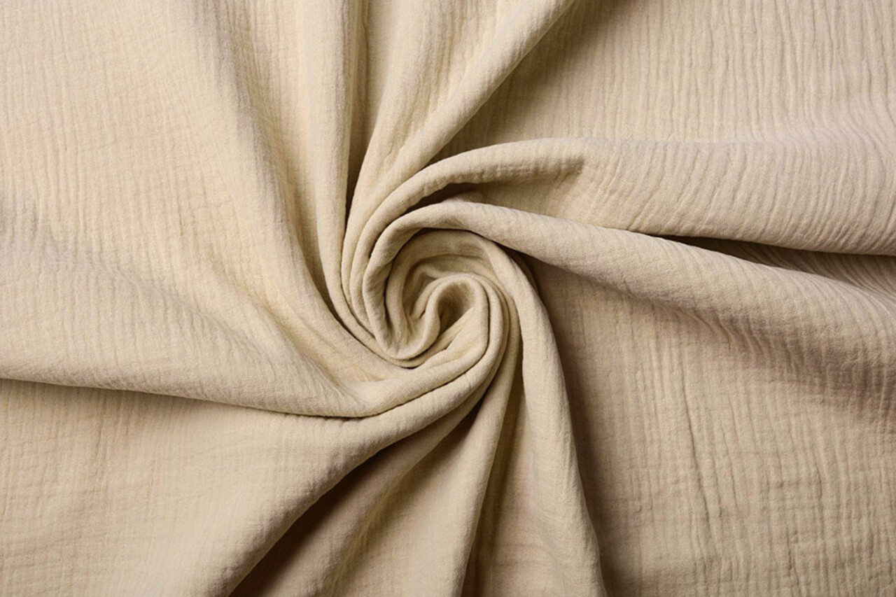 Oeko-Tex® Coton Double Gaze Tissu Beige Oeko-Tex® Coton Double Gaze Tissu Beige
