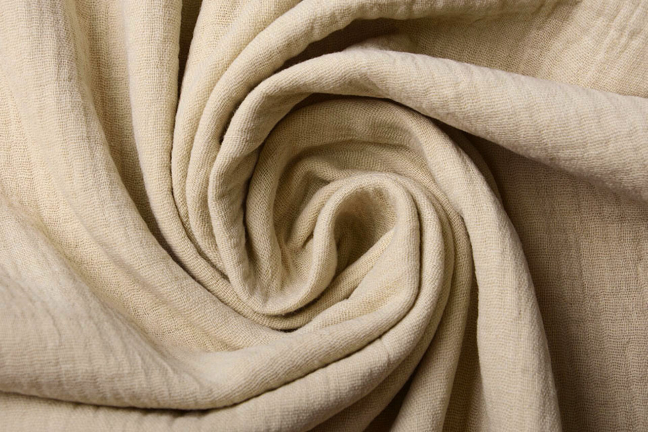 Oeko-Tex® Coton Double Gaze Tissu Beige Oeko-Tex® Coton Double Gaze Tissu Beige