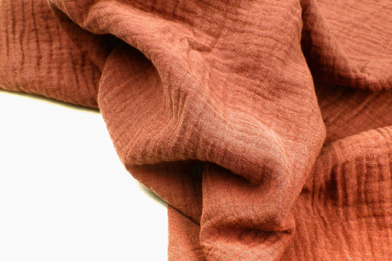 Oeko-Tex®  Baumwoll Musselin Stoff Orange Brique Oeko-Tex®  Baumwoll Musselin Stoff Orange Brique