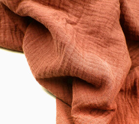 Oeko-Tex®  Double Gauze Fabric Orange Brique Oeko-Tex®  Double Gauze Fabric Orange Brique