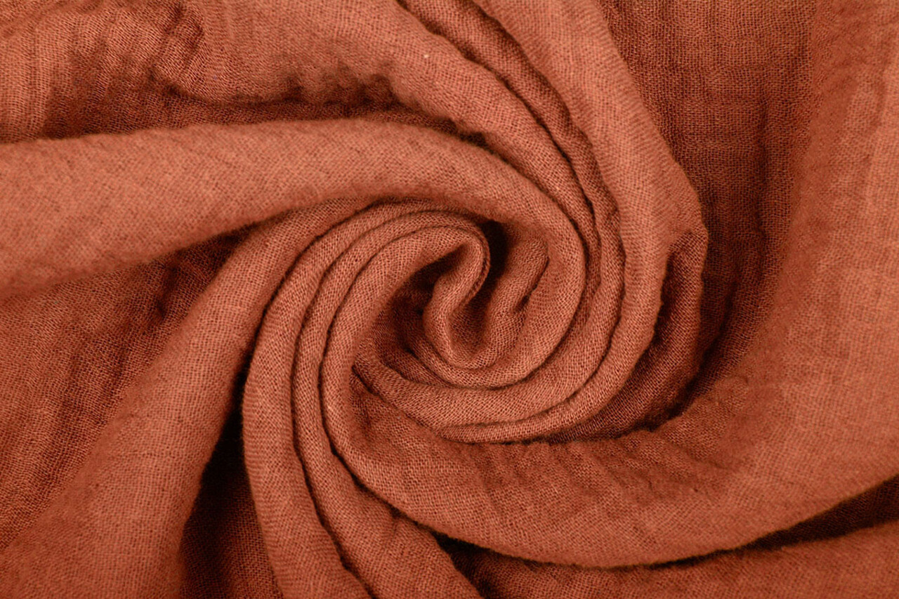 Oeko-Tex®  Baumwoll Musselin Stoff Orange Brique Oeko-Tex®  Baumwoll Musselin Stoff Orange Brique