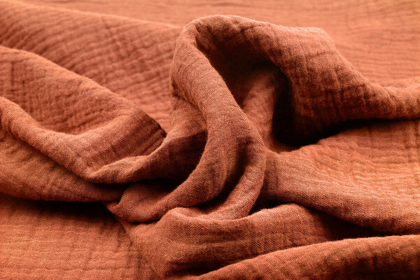 Oeko-Tex®  Double Gauze Fabric Orange Brique